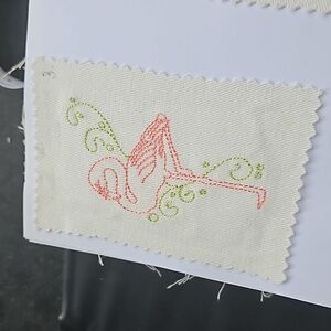 Handmade machine embroidery flamingo patch